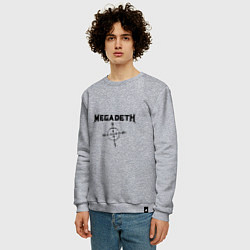 Свитшот хлопковый мужской Megadeth Compass, цвет: меланж — фото 2