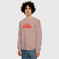 Свитшот хлопковый мужской FCSM Club, цвет: пыльно-розовый — фото 2