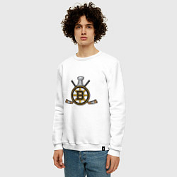 Свитшот хлопковый мужской Boston Bruins Hockey, цвет: белый — фото 2