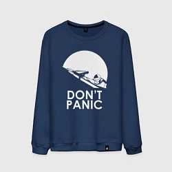 Свитшот хлопковый мужской Elon: Don't Panic, цвет: тёмно-синий