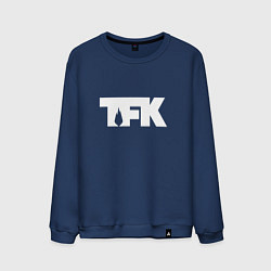 Свитшот хлопковый мужской TFK: White Logo, цвет: тёмно-синий