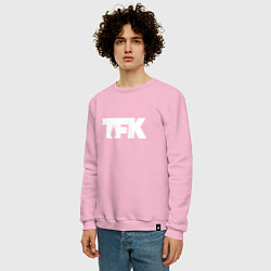 Свитшот хлопковый мужской TFK: White Logo, цвет: светло-розовый — фото 2