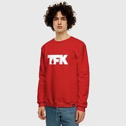 Свитшот хлопковый мужской TFK: White Logo, цвет: красный — фото 2