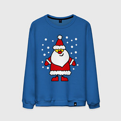 Свитшот хлопковый мужской Веселый Дед Мороз, цвет: синий