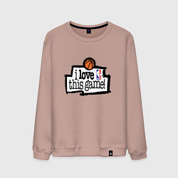 Свитшот хлопковый мужской Basketball: I love this game, цвет: пыльно-розовый