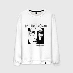 Свитшот хлопковый мужской Give Peace a Chance, цвет: белый