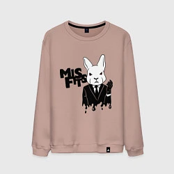 Свитшот хлопковый мужской Misfits Rabbit, цвет: пыльно-розовый