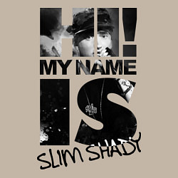 Свитшот хлопковый мужской My name is slim shady, цвет: миндальный — фото 2