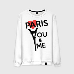 Свитшот хлопковый мужской Paris: You & me, цвет: белый