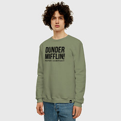 Свитшот хлопковый мужской Dunder Mifflin, цвет: авокадо — фото 2