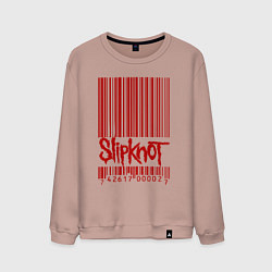 Свитшот хлопковый мужской Slipknot: barcode, цвет: пыльно-розовый