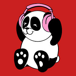 Свитшот хлопковый мужской Panda in headphones панда в наушниках, цвет: красный — фото 2