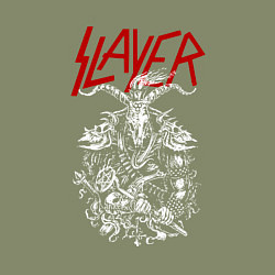 Свитшот хлопковый мужской Slayer: Devil Goat, цвет: авокадо — фото 2