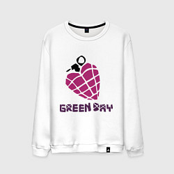 Свитшот хлопковый мужской Green Day is love, цвет: белый