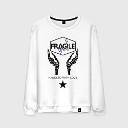 Свитшот хлопковый мужской Fragile Express, цвет: белый