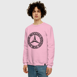Свитшот хлопковый мужской Mercedes-Benz, цвет: светло-розовый — фото 2