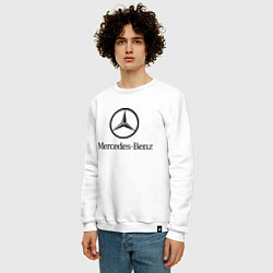 Свитшот хлопковый мужской Logo Mercedes-Benz, цвет: белый — фото 2