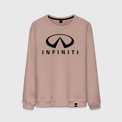 Свитшот хлопковый мужской Infiniti logo, цвет: пыльно-розовый