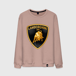 Свитшот хлопковый мужской Lamborghini logo, цвет: пыльно-розовый