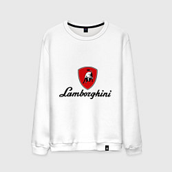 Свитшот хлопковый мужской Logo lamborghini, цвет: белый