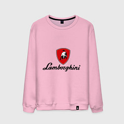 Свитшот хлопковый мужской Logo lamborghini, цвет: светло-розовый