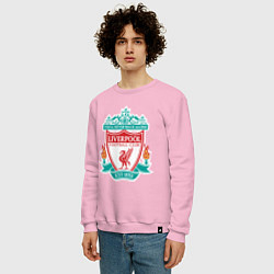 Свитшот хлопковый мужской Liverpool FC, цвет: светло-розовый — фото 2