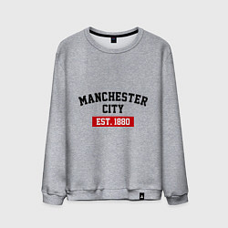 Свитшот хлопковый мужской FC Manchester City Est. 1880, цвет: меланж