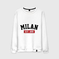 Свитшот хлопковый мужской FC Milan Est. 1899, цвет: белый