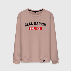 Свитшот хлопковый мужской FC Real Madrid Est. 1902, цвет: пыльно-розовый