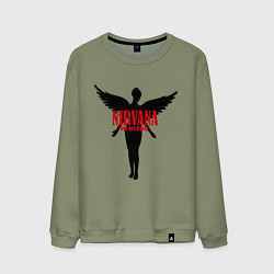 Свитшот хлопковый мужской Nirvana: In Utero, цвет: авокадо