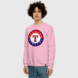 Свитшот хлопковый мужской Texas Rangers, цвет: светло-розовый — фото 2
