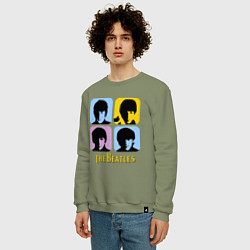 Свитшот хлопковый мужской The Beatles: pop-art, цвет: авокадо — фото 2