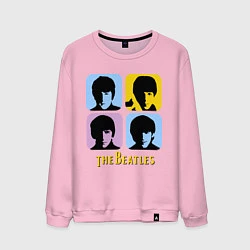 Свитшот хлопковый мужской The Beatles: pop-art, цвет: светло-розовый