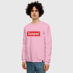 Свитшот хлопковый мужской Senpai Supreme, цвет: светло-розовый — фото 2