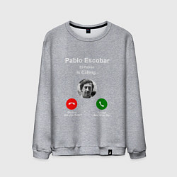 Свитшот хлопковый мужской Escobar is calling, цвет: меланж