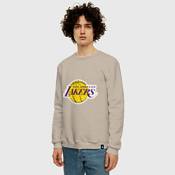 Свитшот хлопковый мужской LA Lakers, цвет: миндальный — фото 2