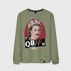 Свитшот хлопковый мужской The Queen, цвет: авокадо