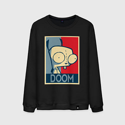 Свитшот хлопковый мужской Doom Zim, цвет: черный
