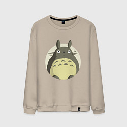 Свитшот хлопковый мужской Тоторо удивленный, цвет: миндальный