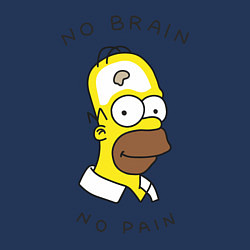 Свитшот хлопковый мужской No brain, No pain, цвет: тёмно-синий — фото 2