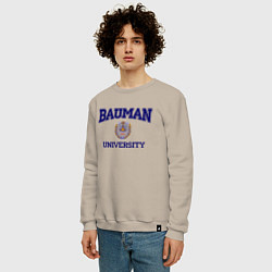Свитшот хлопковый мужской BAUMAN University, цвет: миндальный — фото 2