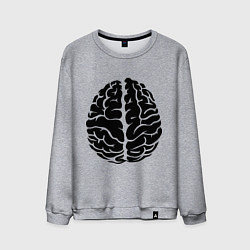 Свитшот хлопковый мужской Он: мозг, цвет: меланж