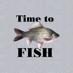 Свитшот хлопковый мужской Time to fish, цвет: меланж — фото 2