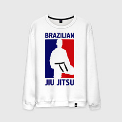 Свитшот хлопковый мужской Brazilian Jiu jitsu, цвет: белый