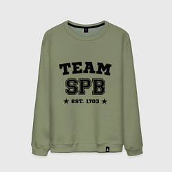 Свитшот хлопковый мужской Team SPB est. 1703, цвет: авокадо