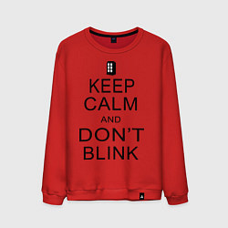 Свитшот хлопковый мужской Keep Calm & Don't Blink, цвет: красный