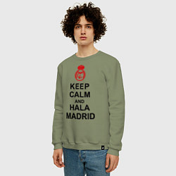 Свитшот хлопковый мужской Keep Calm & Hala Madrid, цвет: авокадо — фото 2