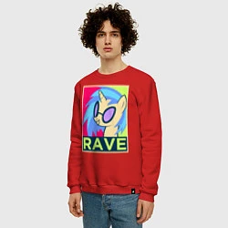 Свитшот хлопковый мужской DJ Pon-3 RAVE, цвет: красный — фото 2