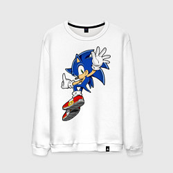 Свитшот хлопковый мужской Sonic, цвет: белый
