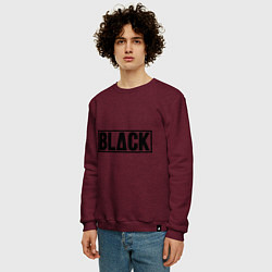 Свитшот хлопковый мужской BLACK цвета меланж-бордовый — фото 2